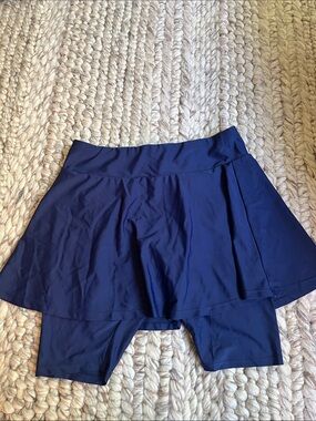 Calypsa by Modli Swim Skirt with bike shorts Navy XL